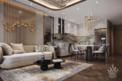 Nội thất mẫu căn Hộ 2PN Diamond Crown Hai phong